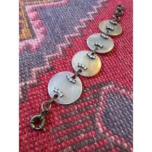 Silpada Bracelet K&r Brass Swarovski Crystal Horn Disks Retired 60s